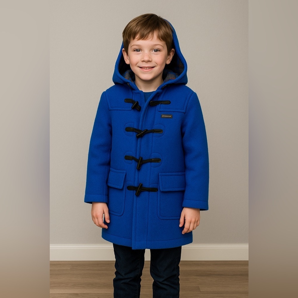 185 Kids Original Gloverall Duffle Coat Size 10 Color Blue
